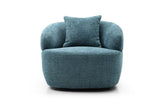 360&deg Swivel Mid Century Modern Curved Sofa, 1-Seat Cloud couch Boucle sofa Fabric Couch, Blue W87691482