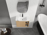 28'' Wall-Mounted Bathroom Vanity with White Ceramic Sink & Soft-Close Door, KD-Packing, W999P556325