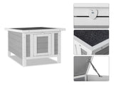 20" Wooden Waterproof Rabbit Hutch Pet Bunny Small Animal House Habitat Gray 12704560