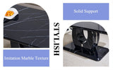 Modern minimalist black MDF pattern sticker pattern MDF rectangular coffee table. Add a peaceful and W1151P243154