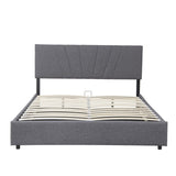 ZNTS Queen Upholstered Platform Bed with Lifting Storage, Queen Size Bed Frame with Storage and Tufted W1670P147579