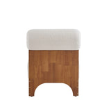 Modern Boucle Lounge Chair with Solid Wood Frame and Rolled Backrest, Soft and Durable Boucle N767P256409B