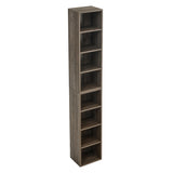 ZNTS 8-Tier Media Tower Rack, CD DVD Slim Storage Cabinet with Adjustable Shelves, Tall Narrow Bookcase 28235533