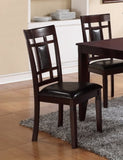 ZNTS 7-Pc Dinette Set Brown Espresso Finish Rectangular Table Faux Leather Upholstery Padded Lattice B011P184943