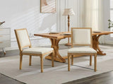 French Decor Chairs Set of 2, Louis Dining Chairs with Square Backrest and Exquisitely Carved Solid 73379431