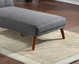 Blue Grey Polyfiber 1pc Adjustable Chaise Bed Living Room Solid wood Legs Plush Couch HS00F8516-ID-AHD