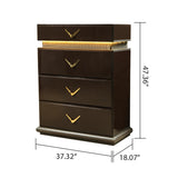 Modern Style 4-Drawer Chest Made with Wood in Brown B009P155283