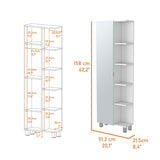 Los Angeles Linen Cabinet, Mirror, Five Shelves B128P148739