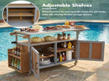 Foldable Outdoor Kitchen Island Patio Mobile Kitchen Cart Portable Outdoor Cooking Island with N719P380279Z