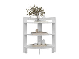 Side Table 31.70" H, with 3 Shelves, 3 Legs, White B097P250831
