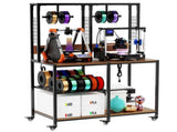 Double 3D Printer Stand with Filament Storage, Heavy-Duty Metal Frame Dual 3D Printer Table 30529476