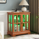 LED Curio Display Cabinet,Antique Display Cabinet with Adjustable Shelves,Retro Design Quality W2275P292660