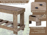 U_Style 62.9" Vintage Entryway Table - Fir Solid Wood with Natural Grain, 6 Reinforced Legs & 4.5" N711P289135O