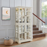 Curio Display Cabinet,Antique Display Cabinet with Glass Doors Adjustable Shelves for Collectibles W2275P231687