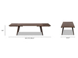 Capri 59-90.5" Solid Oak Wood 6-8 Seat Extendable Leaf Dining Table, Dark Brown Red Oak B2719P395576