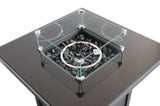25" H x 30" W Steel Outdoor Fire Pit Table with Lid B120142292