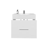 One door Batroom Vanity Hatta, Two Drawers and Open Shelf, Includes Hardware, White B200P313683