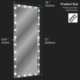 ZNTS Hollywood LED Full Body Mirror with Lights Extra Large Full Length Vanity Mirror with 3 Color Mode W708131915