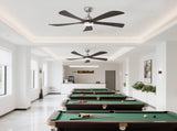52" 5PCS Solid Wood Blades Ceiling Fan with Lights Remote Control,Quiet DC Motor 3 Blade Ceiling W3596P460840