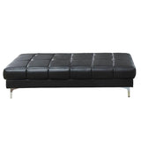 ZNTS Black Bonded Leather Extra large Ottoman Metal Legs 1pc Ottoman HSESF00F7228