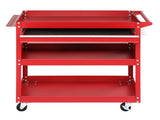 3-Tier Rolling Tool Cart, Metal Heavy Duty Utility Cart on Wheels with Pegboard & Drawer & 4 Hooks, 30369221
