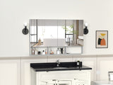 48X30 Medical Cabinet with Mirror, suitable for bathroom, wall-mounted bathroom mirror, with storage W708P581229