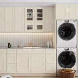 30 in. W x 21 in. D x 34.5 in. H in Antique White Plywood Ready to Assemble Floor Vanity Sink Base T3210P282883