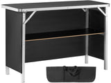 Folding Portable Bar Table,Trade Show Podium with Carrying Case, Storage Shelf & Black 96080918