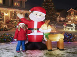 6.3FT Lighted Christmas Inflatable Decoration, Inflatable Santa and Reindeer, Funny Blow Up Yard 12549040