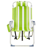 63*70*99cm Heightened Oxford Cloth Silver White Aluminum Tube Bearing 100kg Beach Chair Green 51900135
