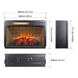 26 inch infrared quartz heater fireplace insert -woodlog version with brick W1769121295