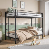 Metal Bunk Bed Twin Over Twin, Heavy Duty Twin Bunk Beds with shelf and Slatted Support No Box W840107070