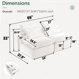 Modular Sofa,No Armrests,At will DIY,Soft Corduroy Fabric,Neck W2108P236842