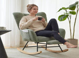 Teddy Fabric Wingback Glider Rocker & Ottoman Set, Nursery Nursing Rocking Chair with Side Storage 94192115