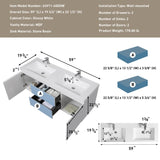 60" Floating Bathroom Vanity with Sink, Modern Wall-Mounted Bathroom Storage Vanity Cabinet with W1573P152689