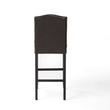 Barstools Set of 2, Counter Height Upholstered Bar Stools for Kitchen Island, Dark Brown Rubberwood N779P254675B
