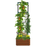 Brown galvanized planter box with rattan holder 24 "x 24" x 11.75" 90347959