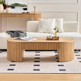 51.18'' Oval Wood Coffee Table With Drawer Mid Century Modern Coffee Table Unique Coffee Table for W876P246438