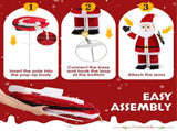 6FT Lighted Santa Christmas Yard Decorations, Pre-lit Pull Up Santa Waving Hand with 180 LED Warm 40320224