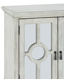 Classic Storage Cabinet Antique White 1pc Modern Traditional Accent Chest with Mirror Doors Pendant B011P169760