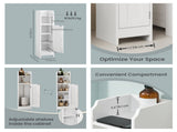 MDF Corner Storage Cabinet, Toilet Paper Organizer for Bathroom Living Room 76011653