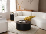 Round Coffee Table side Table for Living Room Fully Assembled Black W87649643