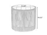 Outdoor Rattan rope & Acacia Wood Side Table - Patio Balcony Furniture for Garden, Yard, Balcony N770P298633B