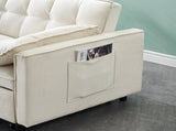 Modern velvet sofa, sofa pull-out bed, small love seat casual sofa with back, with pillow, pockets, W3371P314973