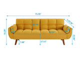 New Design Linen Sofa Furniture Adjustable Backrest Easily Assembled Recliners-yellow 43375163