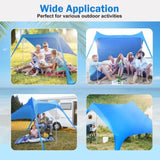 ZNTS 9.8x9.8FT Foldable Beach Canopy Tent Collapsible Shade Sail Sun Protection Windproof Shelter 4 05454215