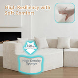 127.5'' Modern Minimalist Sofa With Deep Seat,No Assembly Needed 81311529