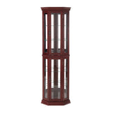 Corner Curio Cabinet with Lights, Adjustable Tempered Glass Shelves, Mirrored Back, Display W1693P165015