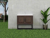 36" Bathroom Vanity White Ceramic Sink & Hot and Cold Faucet , Freestanding Bathroom Cabinet W688P224383