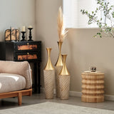 Floor metal vase modern style home woven pattern metal vase 3-piece set gorgeous home W2796P255611